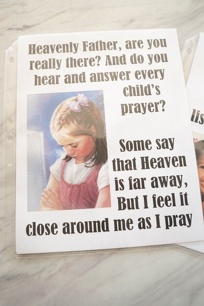 12 Oración de un niño de El tiempo para cantar Ideas SUD Easy ideas for Music Leaders A Childs Prayer Flip Chart 4