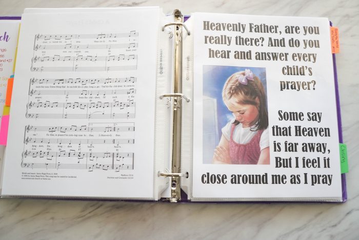 Free printable A Child's Prayer flip chart (4 options!) and lyrics guide to help you teach this beautiful LDS Primary Song for Music Leaders in Singing Time. 