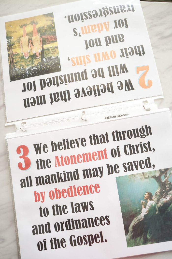Articles of Faith printables / flip charts! Perfect resource for church callings including use in Singing time lesson plans for primary choristers / music leaders. #LDS #Primary #MusicLeaders #PrimaryChorister #Chorister #ImaMormon #SingingTime
