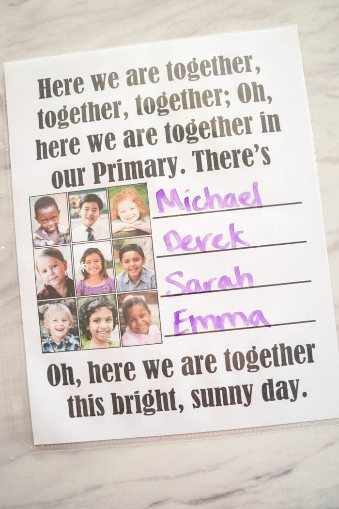 Here We Are Together Flip Chart welcome song printable for Singing time for primary choristers / music leaders. #LDS #Primary #MusicLeaders #PrimaryChorister #Chorister #ImaMormon #SingingTime