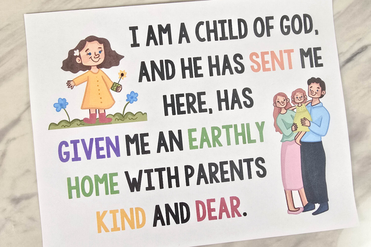 I Am a Child of God Flip Chart & Lyrics 6 I Am a Child of God Illustrated Flip Chart - Use these visual aids as you teach this song. Includes a variety of different formats including landscape and portrait. A helpful flipchart resource for LDS primary music leaders.
