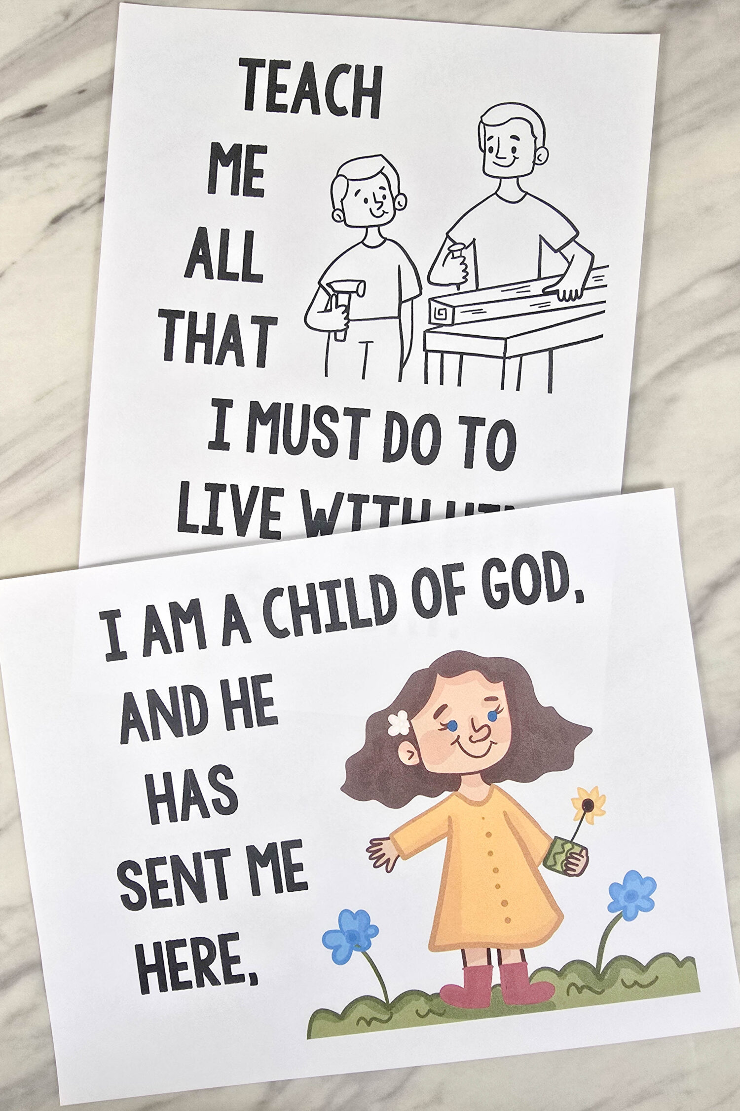I Am a Child of God Flip Chart & Lyrics 3 I Am a Child of God Illustrated Flip Chart - Use these visual aids as you teach this song. Includes a variety of different formats including landscape and portrait. A helpful flipchart resource for LDS primary music leaders.