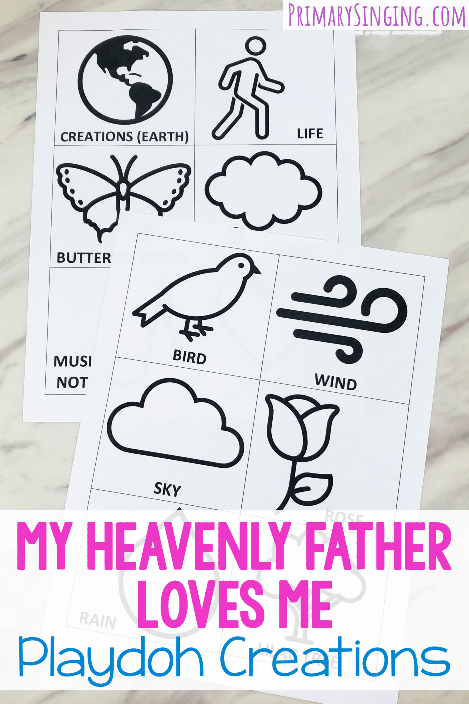 My Heavenly Father Loves Me Singing Time Ideas - Playdoh Creations is a fun visual activity that gets the kids hands on creating with this printable lesson plan!