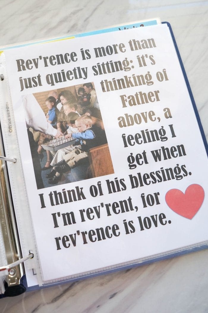 Reverence is Love printable Flip Chart for Singing time for primary choristers / music leaders. #LDS #Primary #MusicLeaders #PrimaryChorister #Chorister #ImaMormon #SingingTime