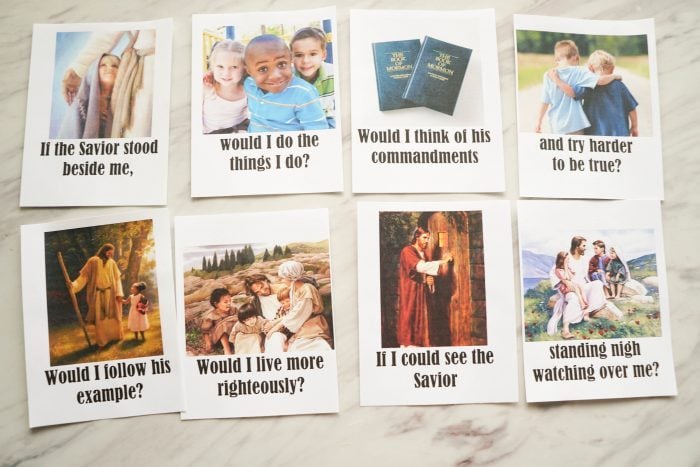 If the Savior Stood Beside Me - Picture Match Easy singing time ideas for Primary Music Leaders If the Savior Stood 05100