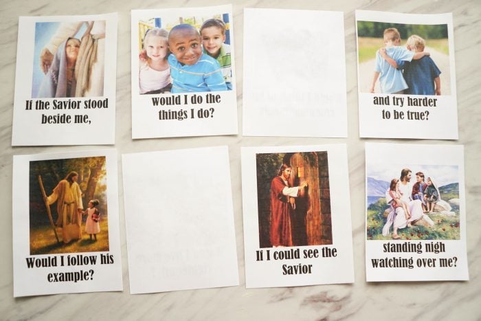 If the Savior Stood Beside Me - Picture Match Easy singing time ideas for Primary Music Leaders If the Savior Stood 05101