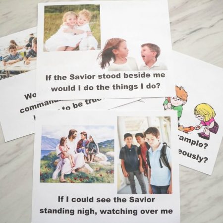 If the Savior Stood Beside Me Contrasting Choices game printable song helps and singing time idea for LDS Primary music leaders teaching If the Savior Stood Beside Me in Primary!