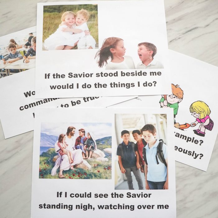 If the Savior Stood Beside Me contrasting choices pick the correct image and cross out the wrong one with these fun printable song helps for LDS Primary music leaders
