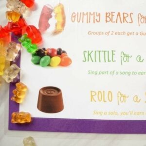 Review Game: Candy for Courage Easy singing time ideas for Primary Music Leaders candy for courage review game