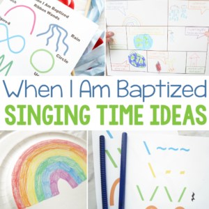 30 When I Am Baptized singing time ideas fun ways to teach this song for LDS Primary Music leaders including paper plates pattern, ribbon wands, comic strip , hand clap pattern, and many more visual and and lesson plans.
