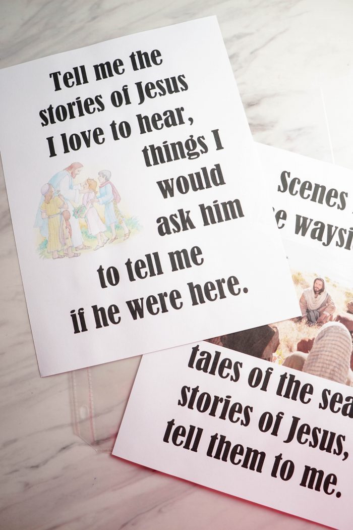 Tell Me the Stories of Jesus - Free Printable Flip Chart for LDS Primary Music Leaders! Help the kids learn this beautiful Primary song with this helpful resource!