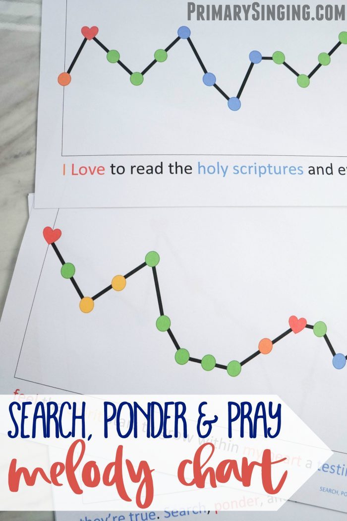 Search Ponder and Pray Melody Chart - Your logical learns will love decoding this note chart with colored symbols! Perfect lesson plan for LDS Primary Music Leaders and for home study!