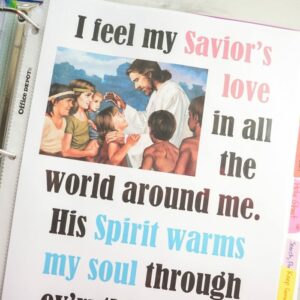 I Feel My Savior's Love Printable flip chart for LDS Primary music leaders Singing Time!