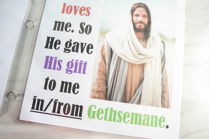 Printable Gethsemane flip chart for LDS Primary Music leaders singing time!
