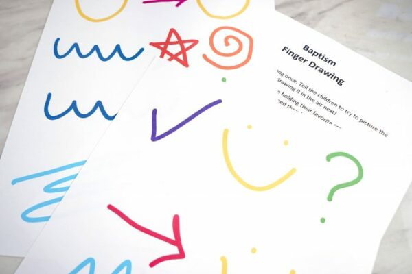 Baptism Song - Finger Drawing an easy NO prep activity for Primary Singing Time - lesson plan for Music Leaders and also super fun for LDS parents with Come, Follow Me!