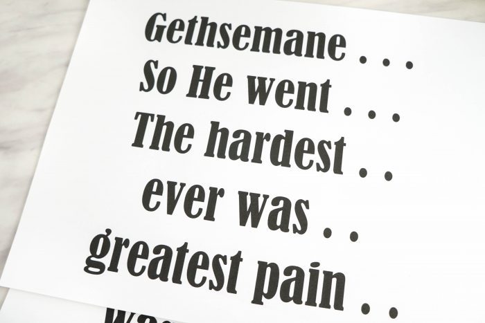 Gethsemane What Comes Next singing time idea for LDS Primary music leaders including printable song helps to teach the song
