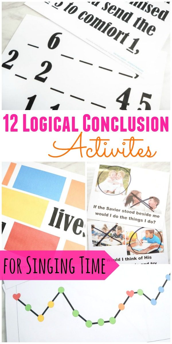 12 Logical Conclusion Activities for LDS Primary Singing Time - Tons of ideas, lesson plans, and activities for Music Leaders! Plus, engaging activities for home study of Come, Follow Me.