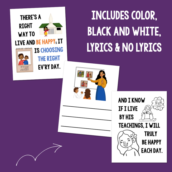 Choose the Right Way Flip Chart printables color and black and white
