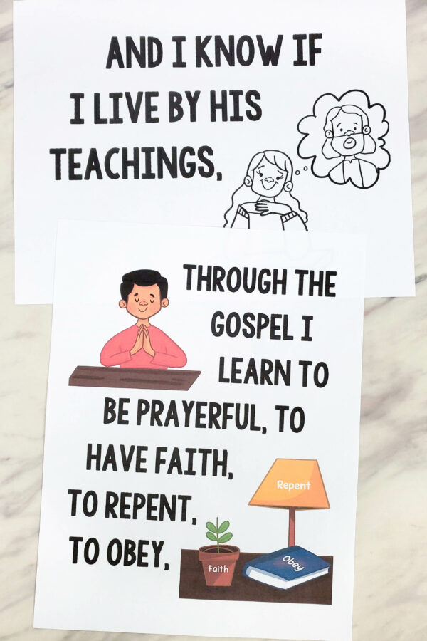 Shop Choose the Right Way Flip Chart visual aids illustrations and lyrics to help you teach this song for LDS Primary music leaders singing time helps