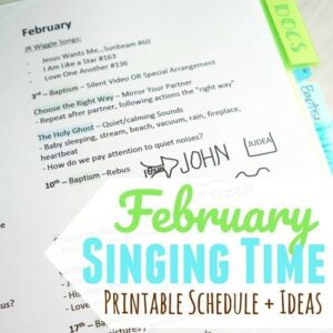 Singing Time Monthly Plan - February 2019 Easy ideas for Music Leaders February Singing Time Ideas and Schedule 700x1050 sq