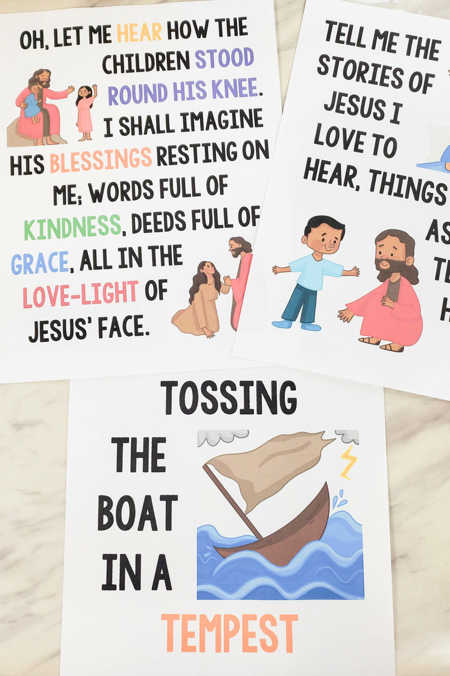 Different formatting styles of this Tell me the Stories of Jesus Flip Chart
