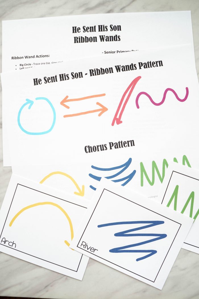 He Sent His Son Ribbon Wands Activity for LDS Primary Singing Time ideas and lesson plan for music leaders and choristers! A fun movement activity for Come, Follow Me study, as well.