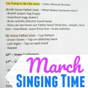 Singing Time Monthly Plan - March 2019 Easy ideas for Music Leaders March Singing Time Ideas sq