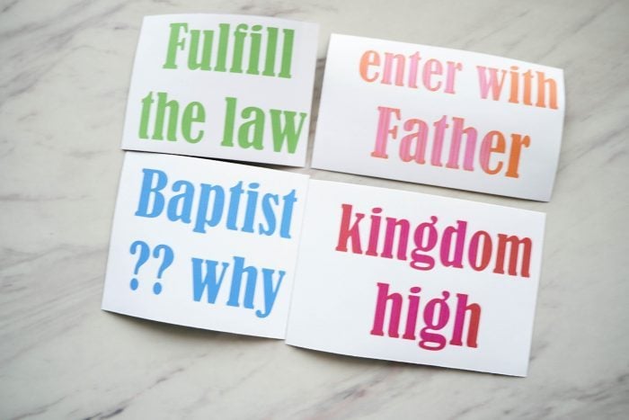 Baptism Concentration a Primary Singing Time game and activity perfect for learning the song with printable song helps for the LDS Baptism song with the 2nd and 3rd verse teaching ideas.