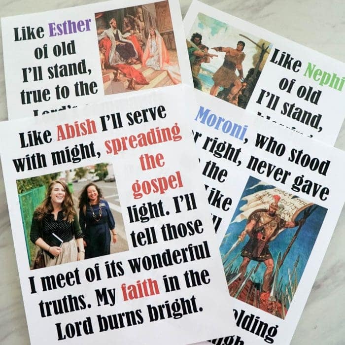 Our Time to Shine Flip Chart and lyrics for LDS Primary music leaders singing time song helps printables and slideshow flipcharts