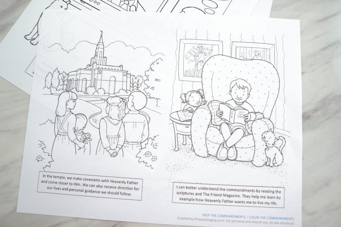 Keep the Commandments printable Coloring Pages singing time ideas for Primary music leaders