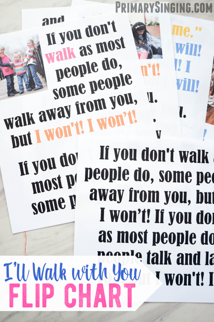 Primary Singing Time I'll Walk With You Flip Chart