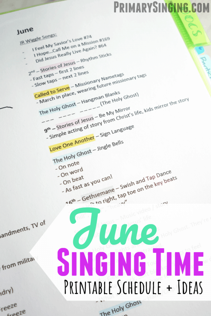 Singing Time Monthly Plan - June 2019 Easy ideas for Music Leaders June Monthly Singing Time Ideas