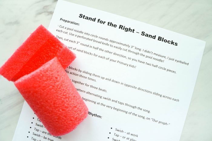 Stand for the Right Sand Blocks Singing time ideas for Primary Music Leaders Stand for the Right Sand Blocks