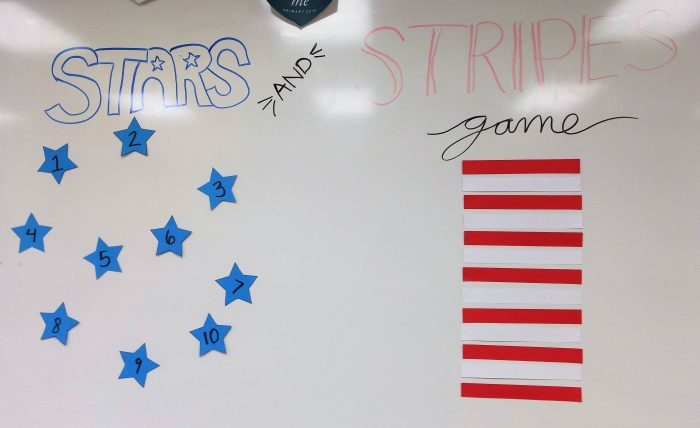Primary Review Game - Stars and Stripes Easy singing time ideas for Primary Music Leaders stars and stripes game