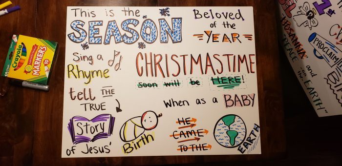 How to Make a Primary Sing-Along Poster + The Nativity Song poster for Singing Time