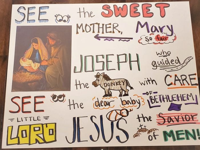 How to Make a Sing-Along Poster + The Nativity Song Easy ideas for Music Leaders Nativity Song Poster 5