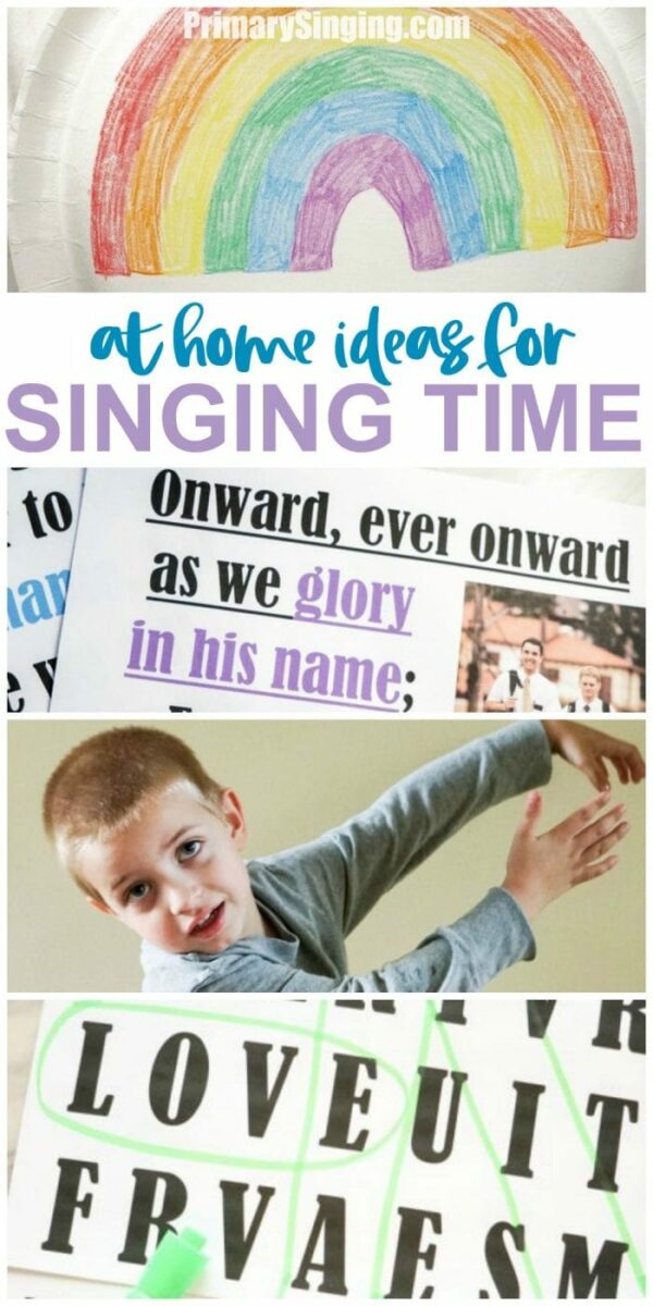 Grab these helpful virtual Primary Singing Time Ideas for Home Church! Easy ideas for families teaching Come Follow me at home and LDS Primary Music Leaders.