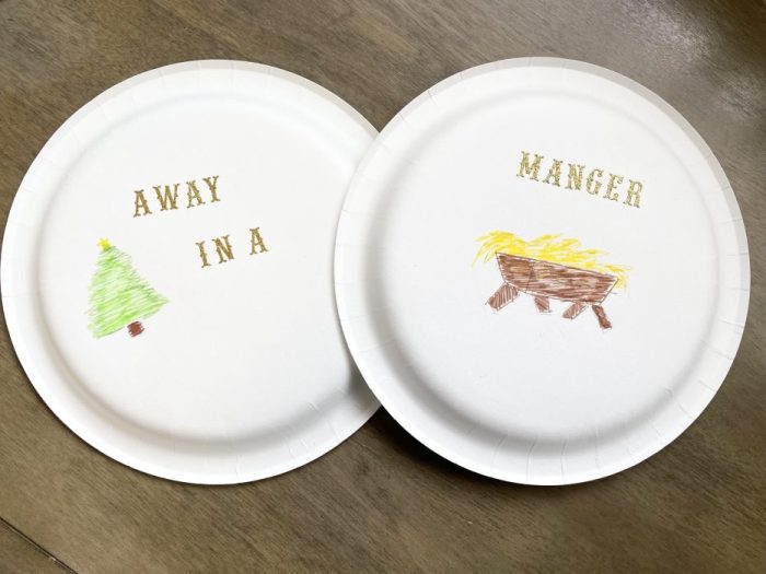 Away in a Manger - Paper Plates Easy singing time ideas for Primary Music Leaders IMG 5488 e1637365936765
