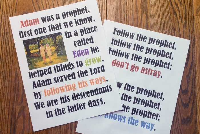 Follow the Prophet - Flip Chart & Lyrics Easy singing time ideas for Primary Music Leaders Follow the Prophet1