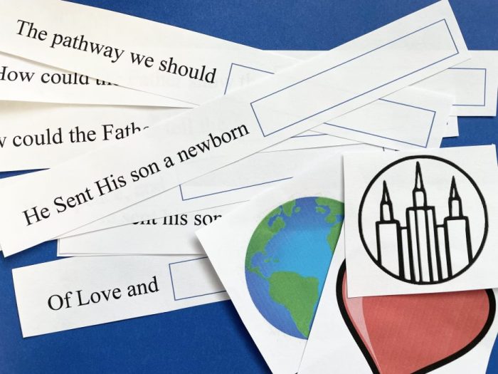He Sent His Son Finish the Sentence singing time ideas for LDS Primary music leaders with printable song helps