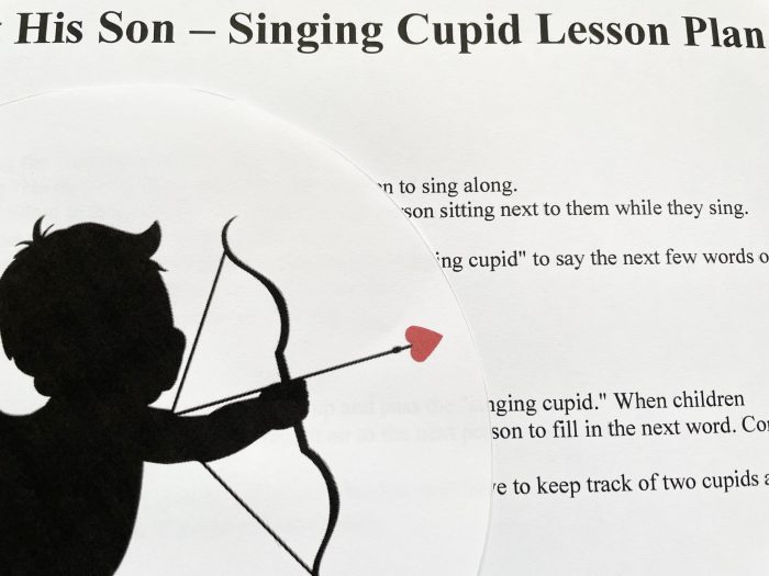 Cute LDS Idea to teach He Sent His Son Singing Cupid printable card for a round-robin singing time activity for Primary music Leaders, get the lesson plan!