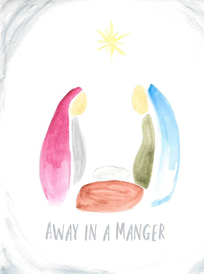 Away in a Manger - Draw & Trace Easy singing time ideas for Primary Music Leaders Nativity