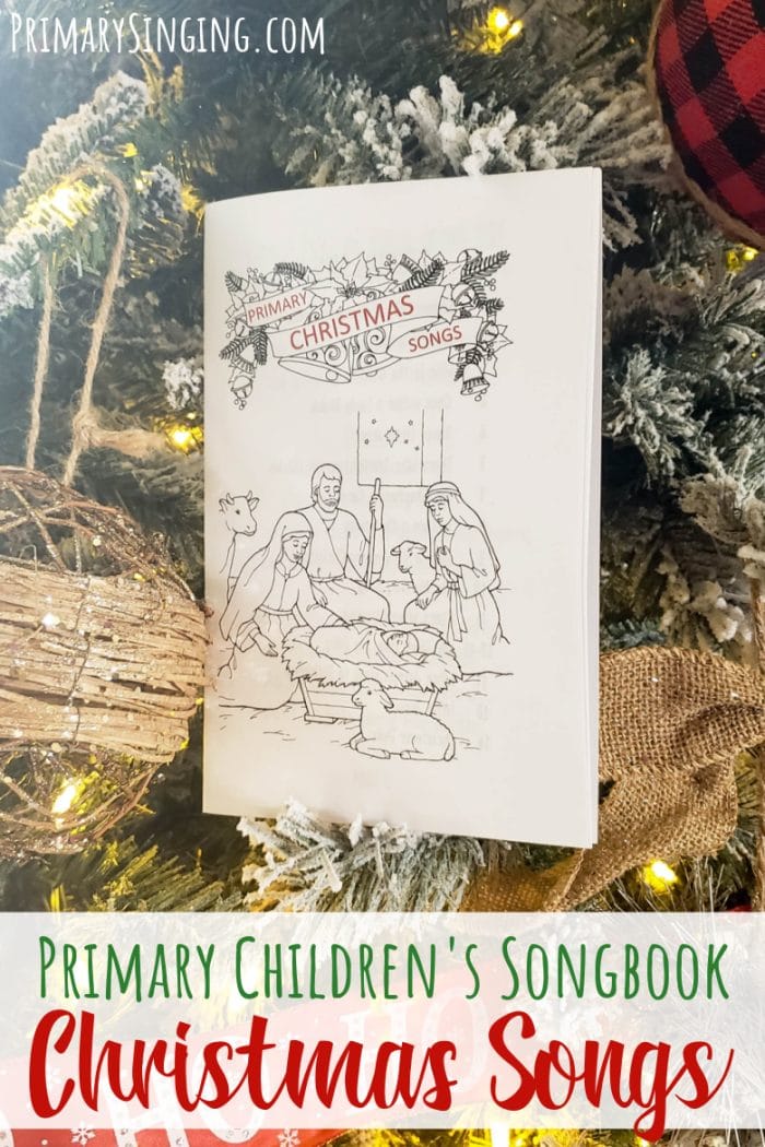 Grab this interactive printable Primary Christmas Songbook Sing & Color activity booklet for your Singing Time lesson for LDS Primary Music Leaders and Families