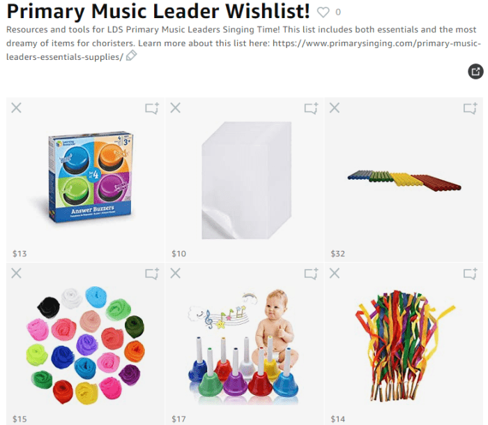 7 Best LDS Primary Blogs + 70 More Singing Time Website Links Easy ideas for Music Leaders amazon primary music leader wishlist