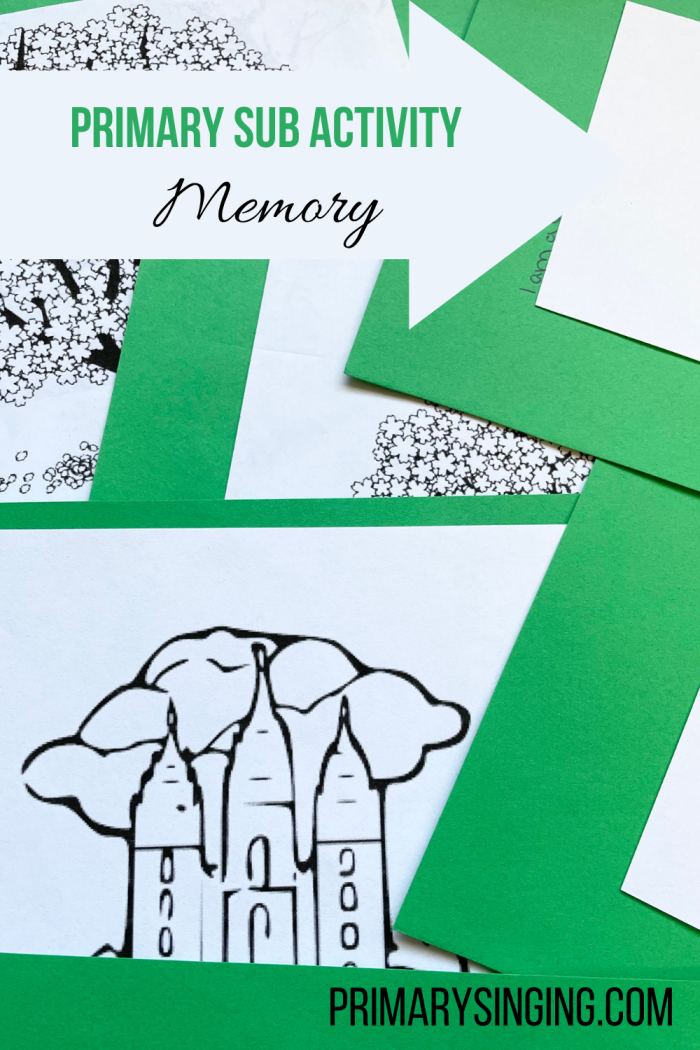 Planning for a Primary substitute? This is my go-to favorite Primary Sub singing time activity - memory match! Perfect with any LDS Primary songs and low-prep.