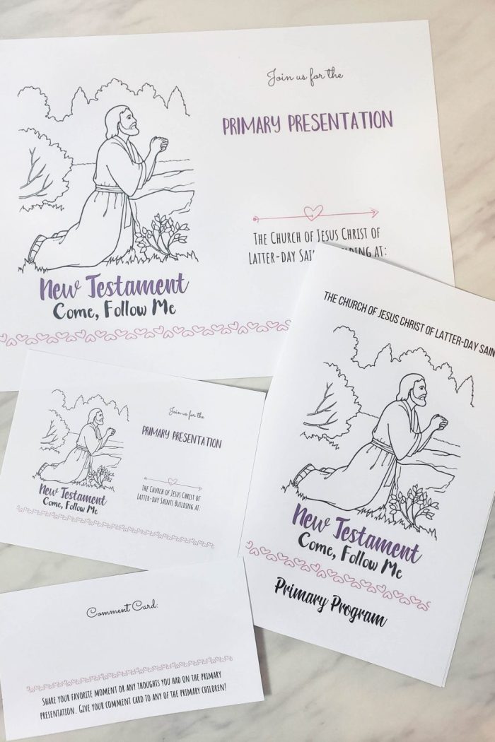 New Testament Primary Program Bulletin and Invites - Printable files to download, edit, and print! 