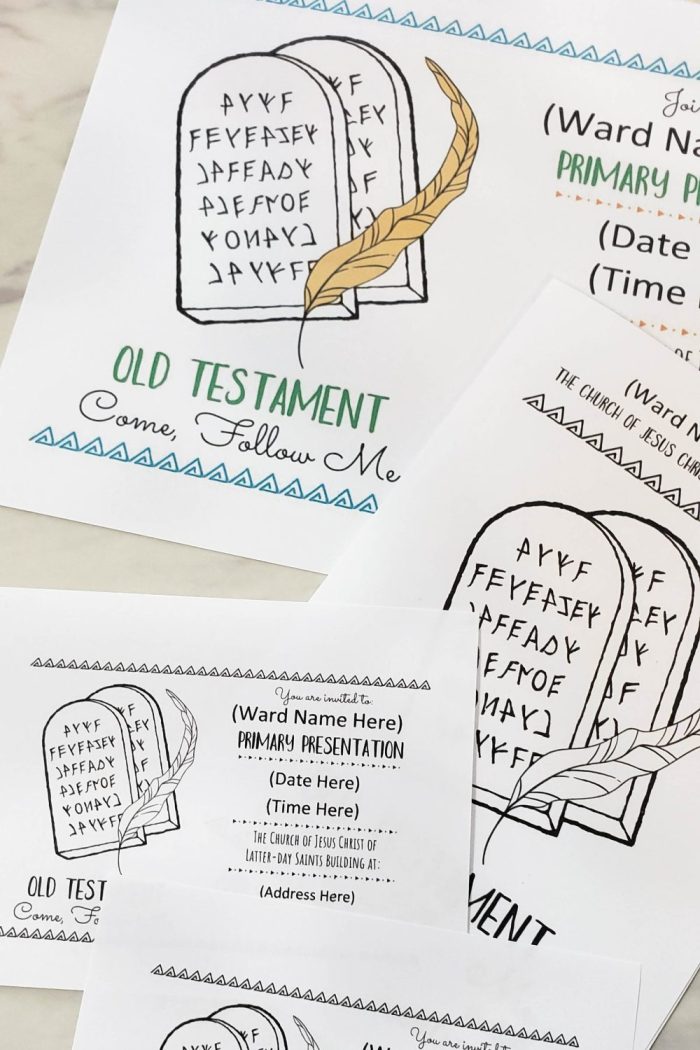 Old Testament Primary Program Presentation Helpful Art - Includes an editable PDF with bulletin cover, invites, poster, and comment card!