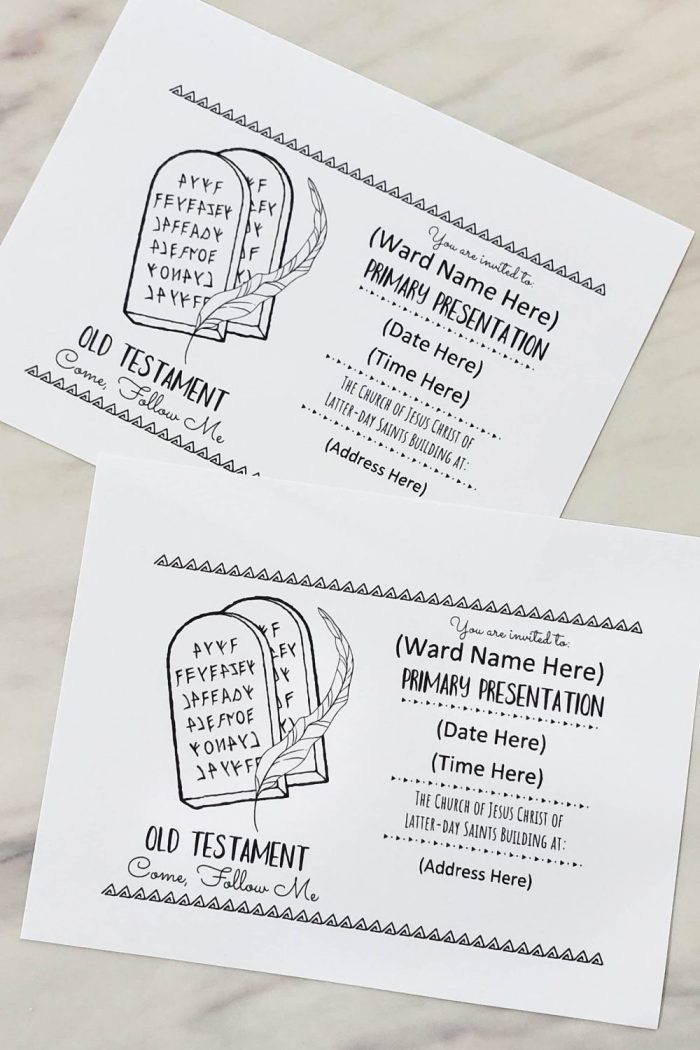 Old Testament Primary Program Invitations - printable and editable invites! 