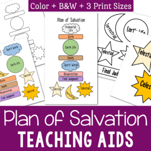 Plan of Salvation Teaching visual aids packet printable singing time helps primary sunday school seminary lesson plan