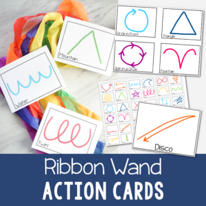 Ribbon Wands action movement pattern cards printable song helps for Primary Singing time and music teachers in class helps